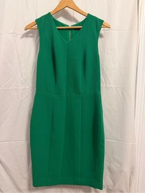 The Limited Bright Emerald Green Sleeveless V-Neck Sheath Dress